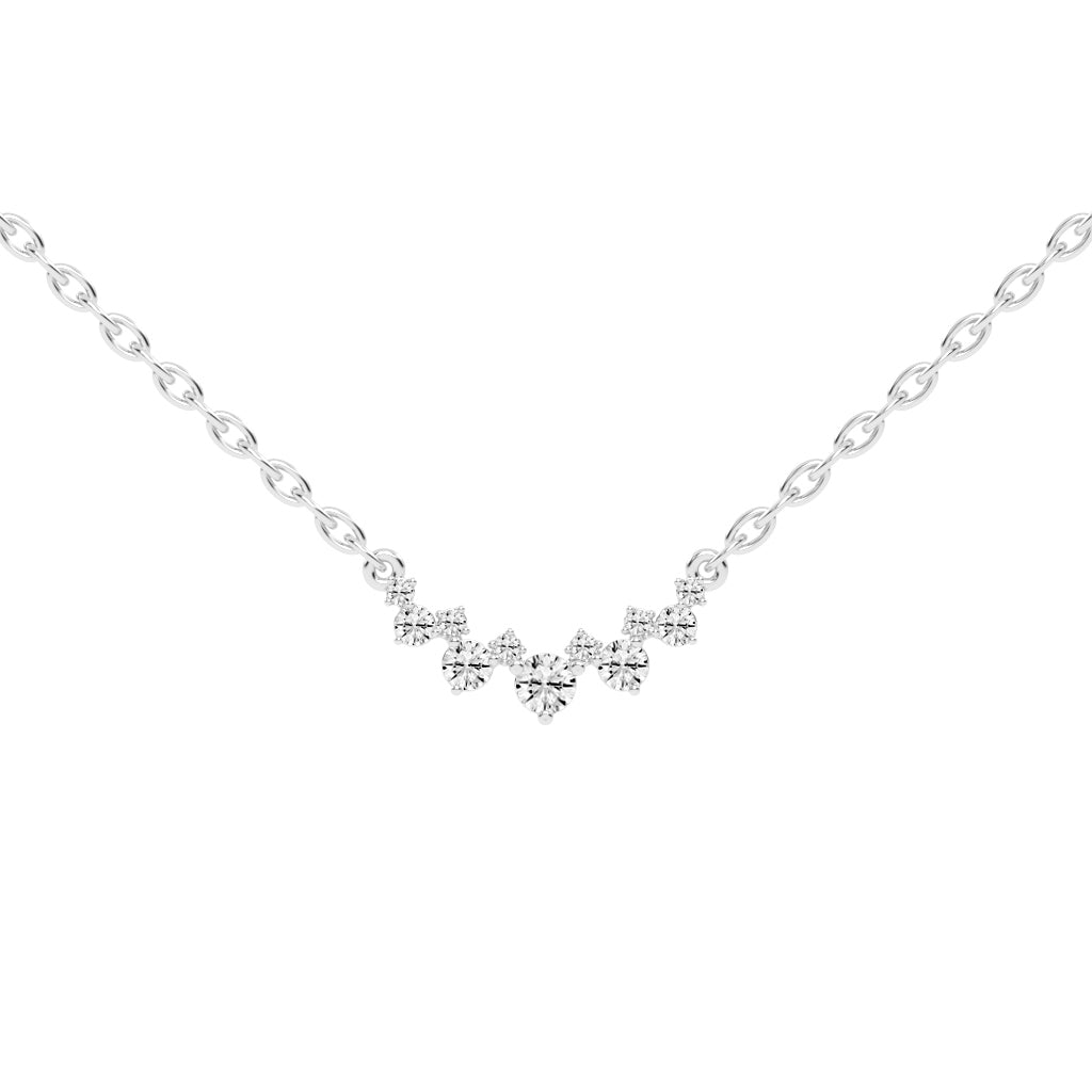 Breeze Graduated Cluster Round Cut Delicate Lab Diamond Pendant