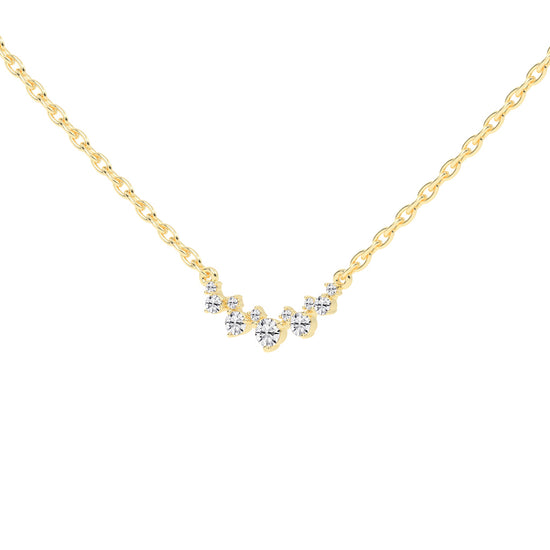 Breeze Graduated Cluster Round Cut Delicate Lab Diamond Pendant