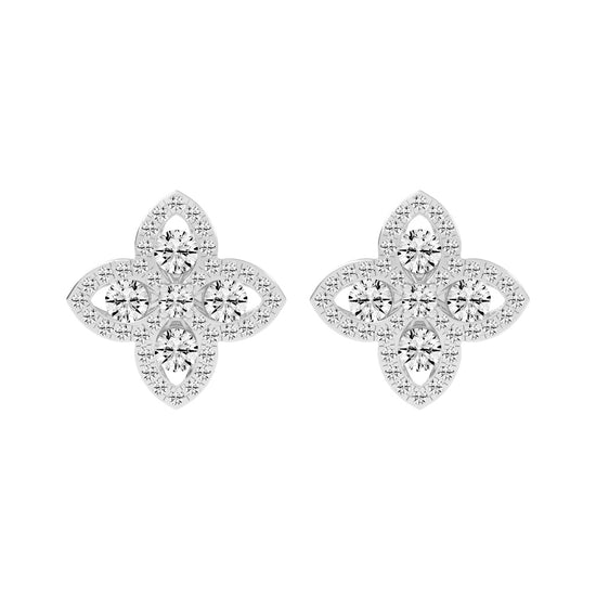 1Ct Round Shape, Rose Gold, Fancy Studs Earrings
