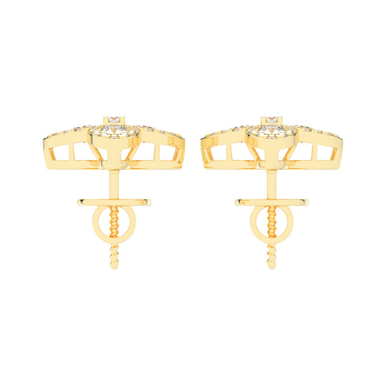 1Ct Round Shape, Rose Gold, Fancy Studs Earrings