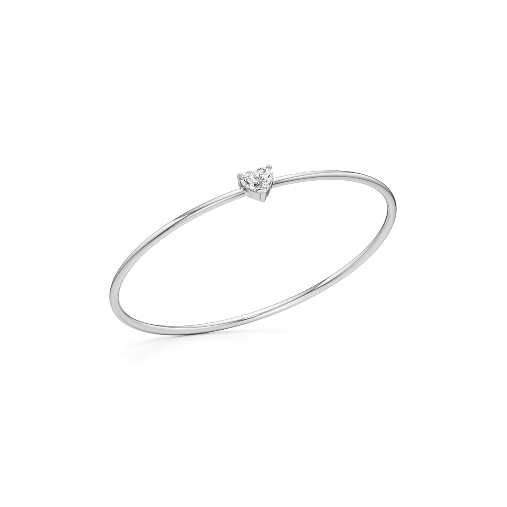 Divine Luster Single Heart Stone Delicate Bracelet