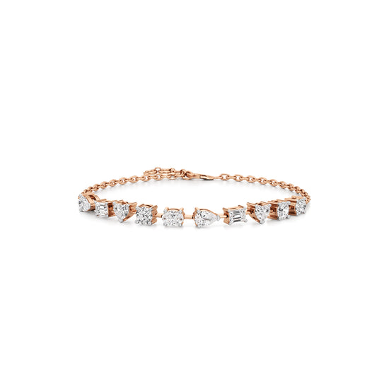2.5Ct Round Shape Gold Chain Bracelets