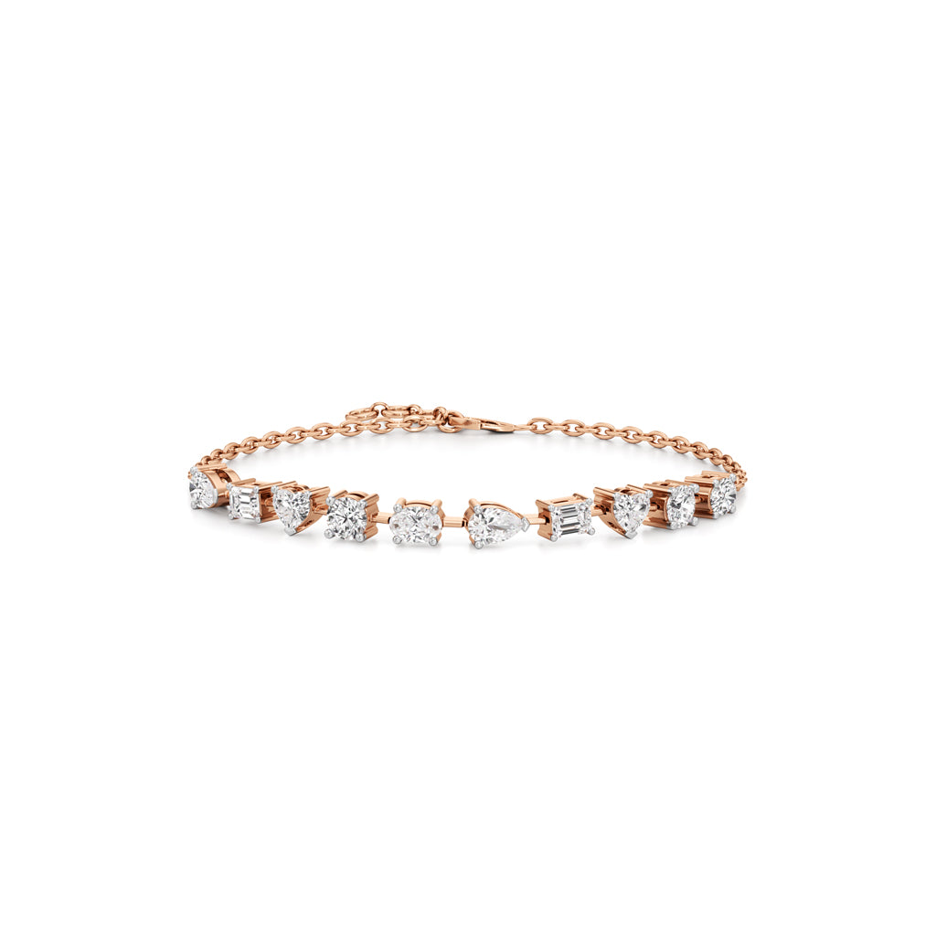 25Ct Round Shape Gold Chain Bracelets