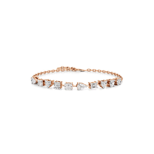 25Ct Round Shape Gold Chain Bracelets