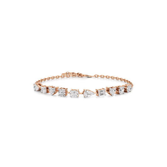 25Ct Round Shape Gold Chain Bracelets