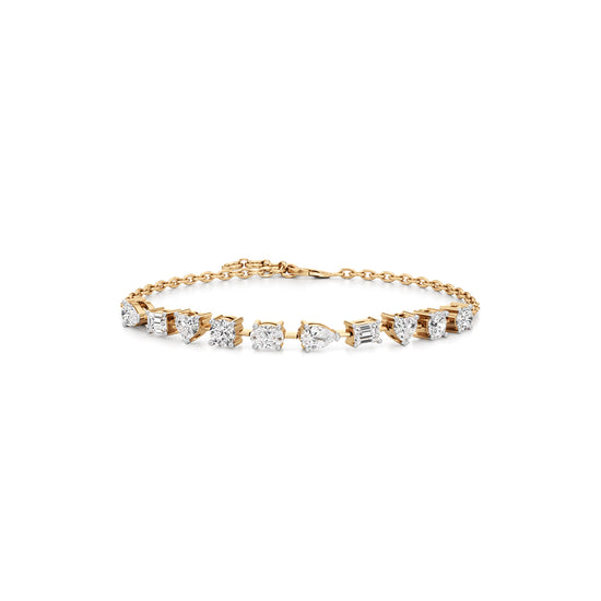 2.5Ct Round Shape Gold Chain Bracelets