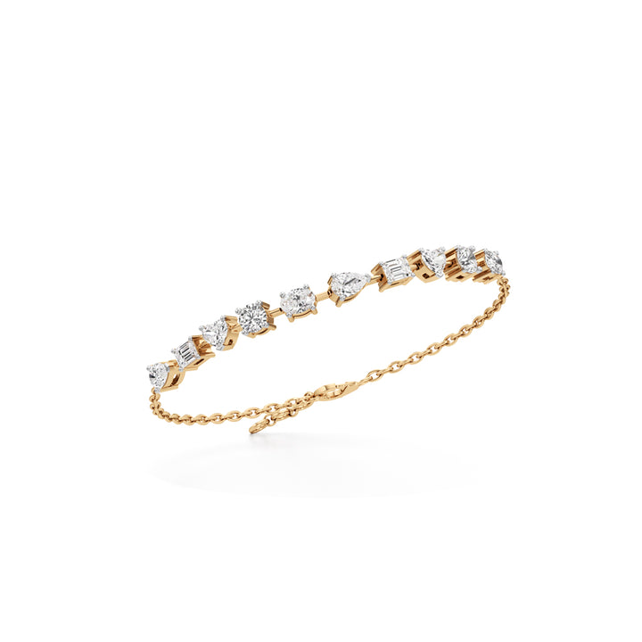 2.5Ct Round Shape Gold Chain Bracelets