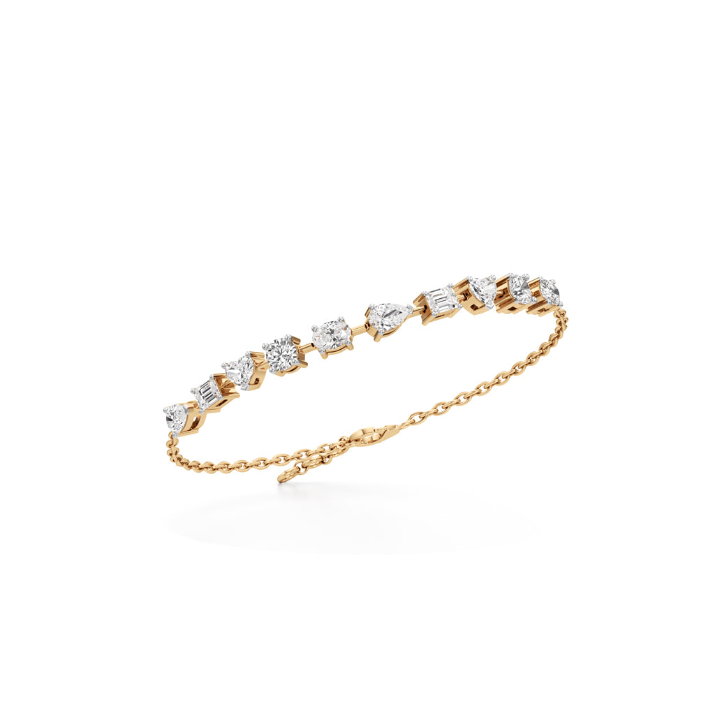 25Ct Round Shape Gold Chain Bracelets