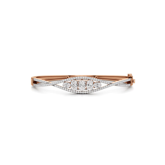 Nessa 2.25Ct Criss-Cross Oval Cut Kada Bracelet
