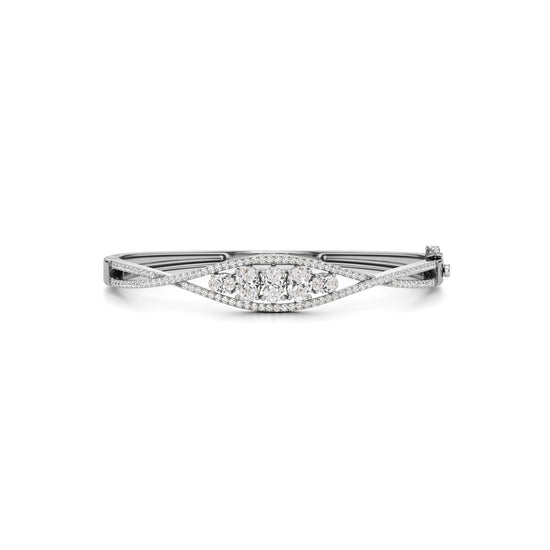 Nessa 2.25Ct Criss-Cross Oval Cut Kada Bracelet
