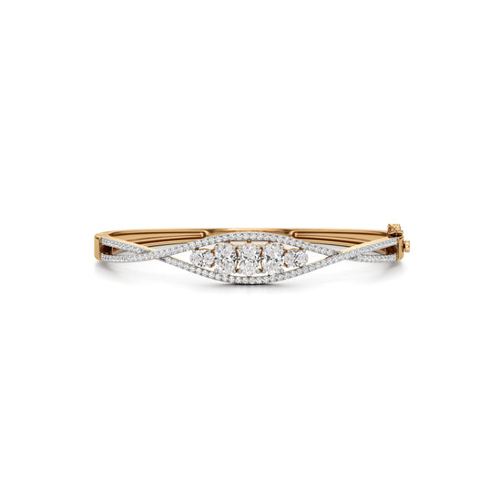 Nessa 2.25Ct Criss-Cross Oval Cut Kada Bracelet