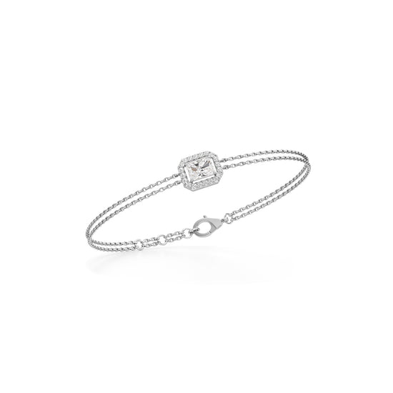 Emerald Cut Lab Grown Diamond Chain Bracelet