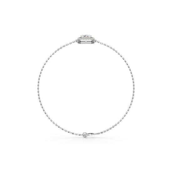 Emerald Cut Lab Grown Diamond Chain Bracelet