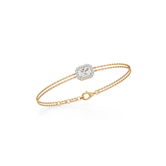 Emerald Cut Lab Grown Diamond Chain Bracelet