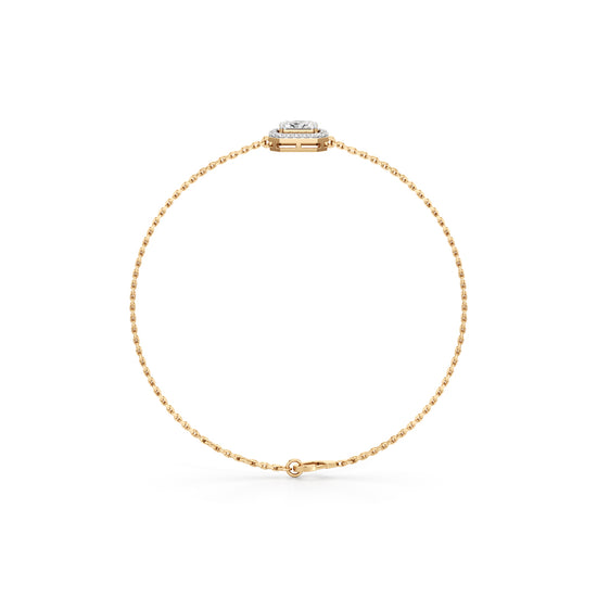 Emerald Cut Lab Grown Diamond Chain Bracelet