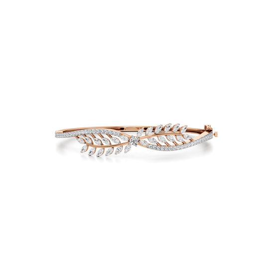 Anise 2Ct Leaf Style Round Cut Kada Bracelet