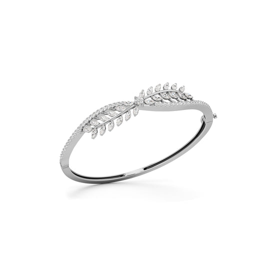 Anise 2Ct Leaf Style Round Cut Kada Bracelet