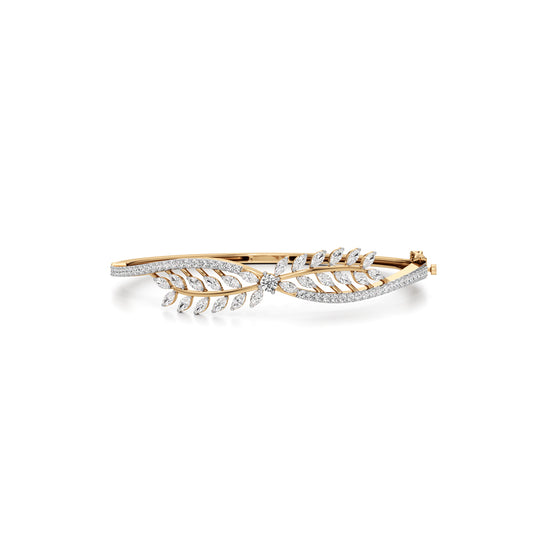 Anise 2Ct Leaf Style Round Cut Kada Bracelet