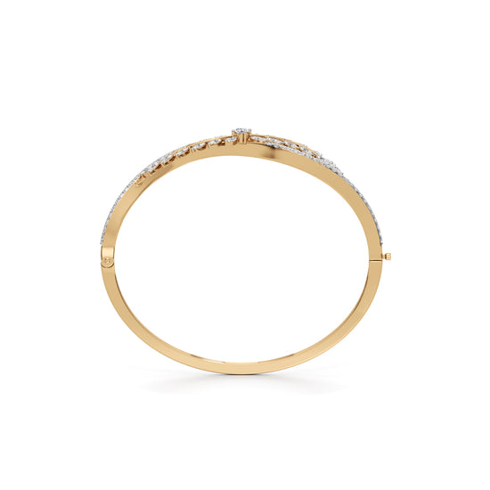 Anise 2Ct Leaf Style Round Cut Kada Bracelet