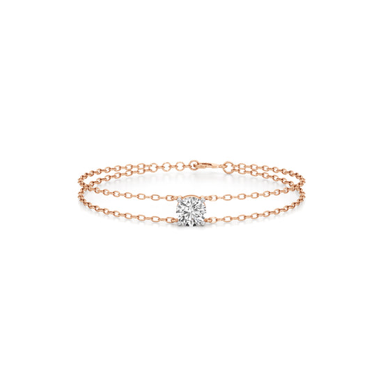 Faela 2Ct Round Cut Double Chain Bracelet