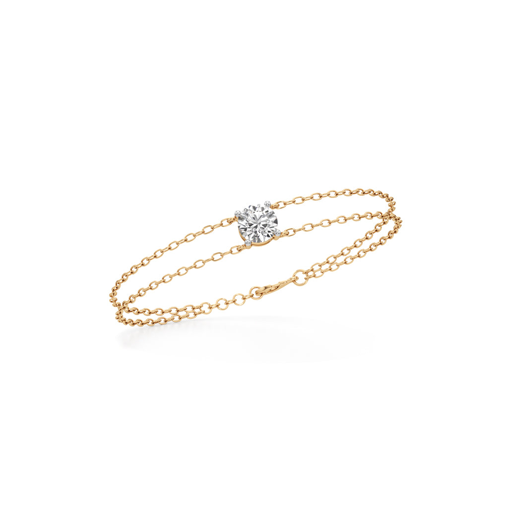 Faela 2Ct Round Cut Double Chain Bracelet