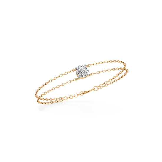 Faela 2Ct Round Cut Double Chain Bracelet