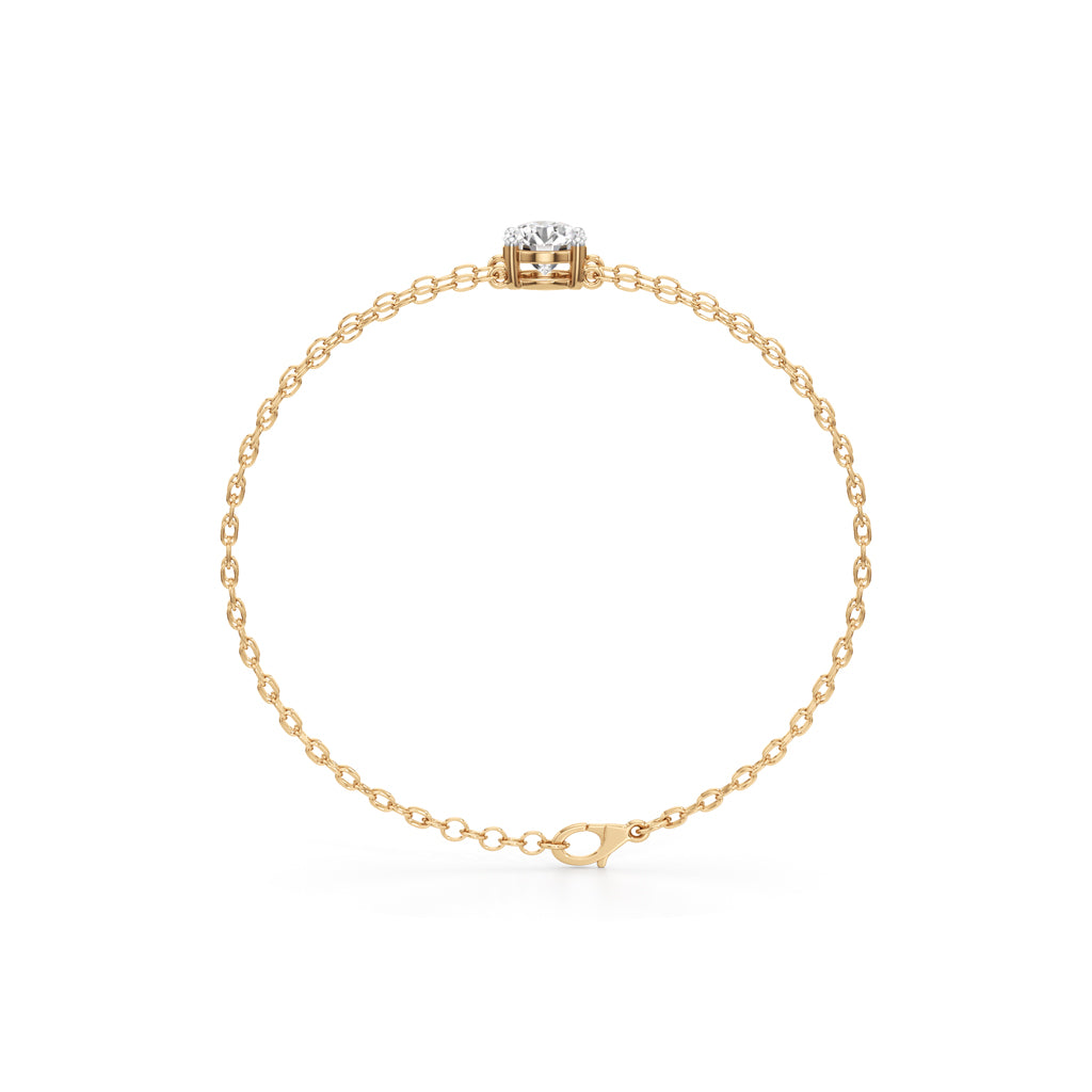 Faela 2Ct Round Cut Double Chain Bracelet