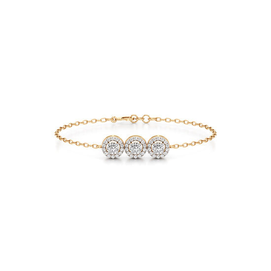 Evelia Double Round Cut Link Chain Bracelet