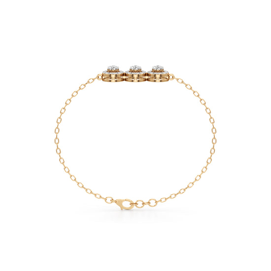 Evelia Double Round Cut Link Chain Bracelet