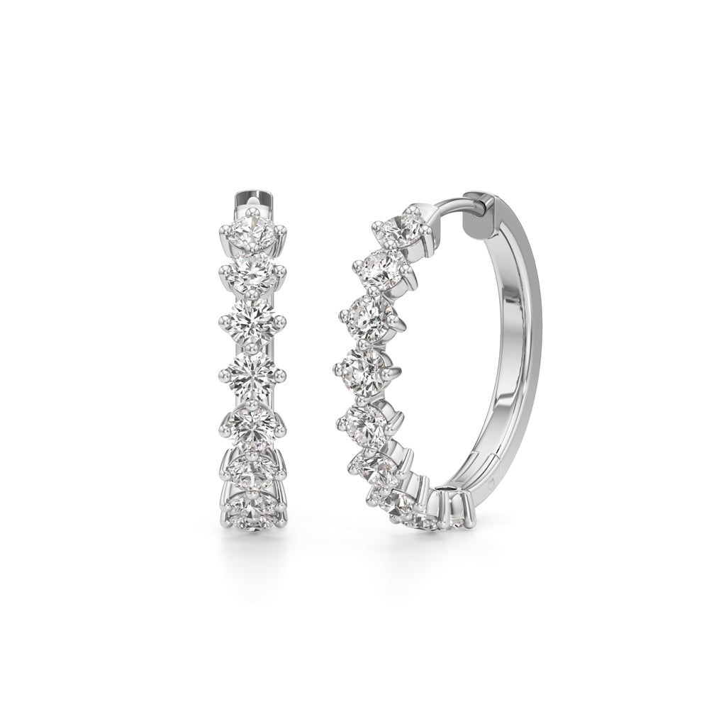 2.50Ct Round Shape Hoops