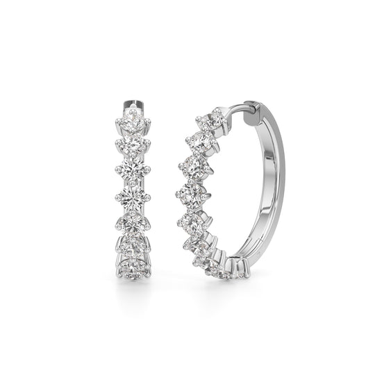 2.50Ct Round Shape Hoops