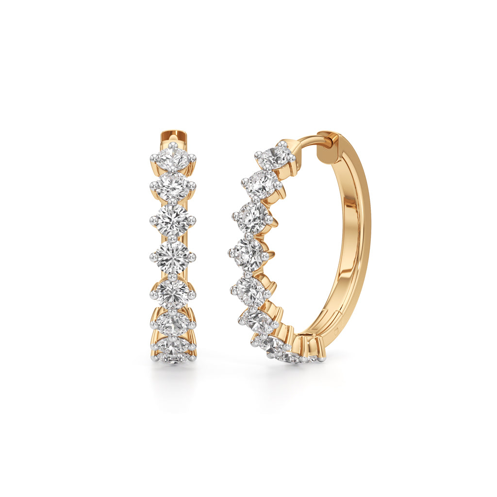 2.50Ct Round Shape Hoops