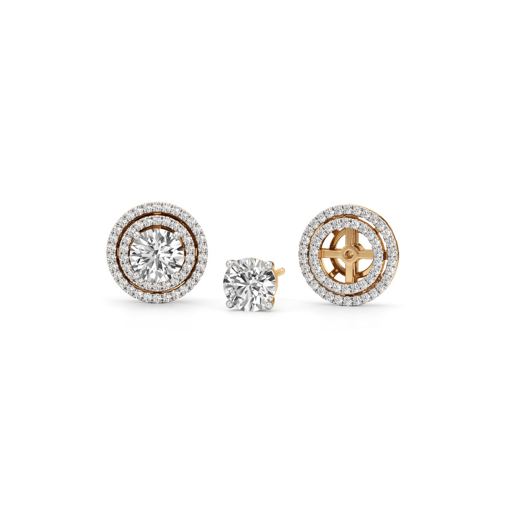 2.50Ct Round Shape Halo Studs