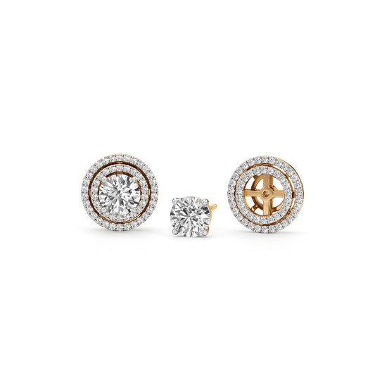 2.50Ct Round Shape Halo Studs