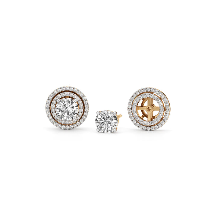2.50Ct Round Shape Halo Studs