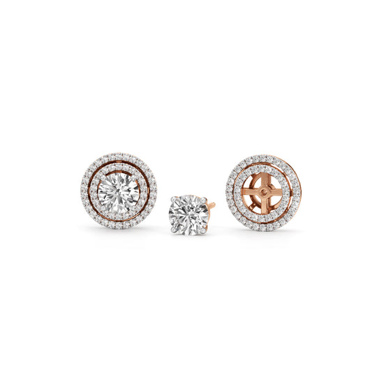 2.50Ct Round Shape Halo Studs
