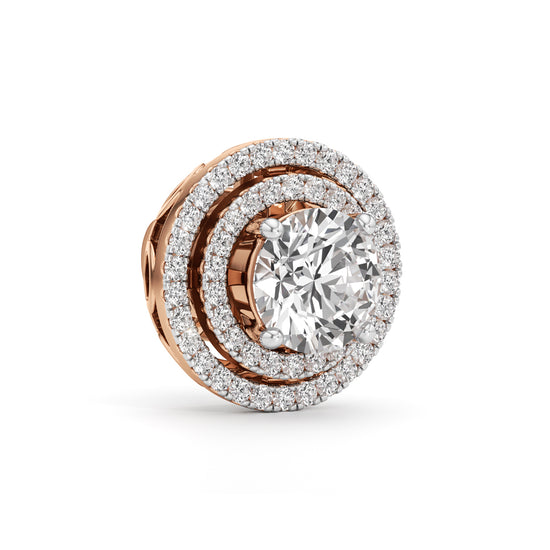 2.50Ct Round Shape Halo Studs