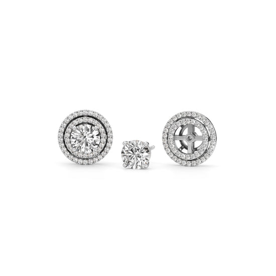 2.50Ct Round Shape Halo Studs