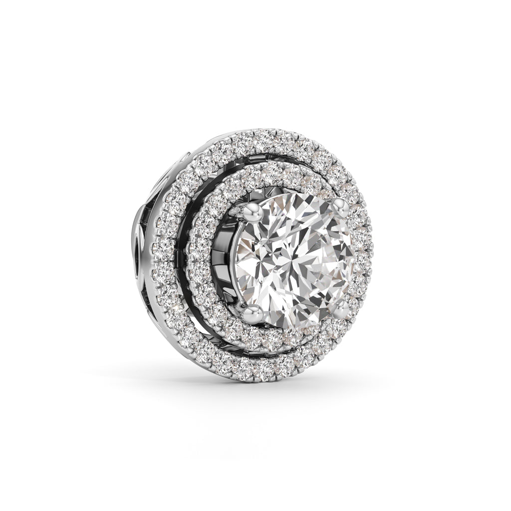 2.50Ct Round Shape Halo Studs