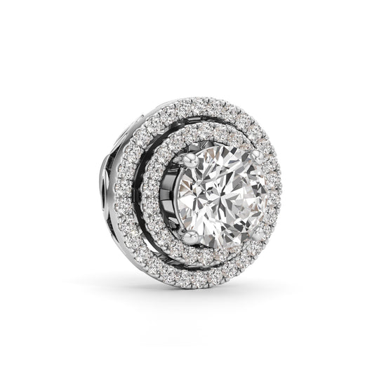 2.50Ct Round Shape Halo Studs