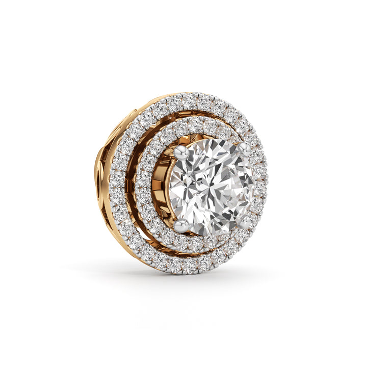 2.50Ct Round Shape Halo Studs