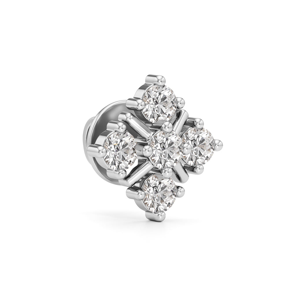1Ct Round Shape Fancy Studs Earrings