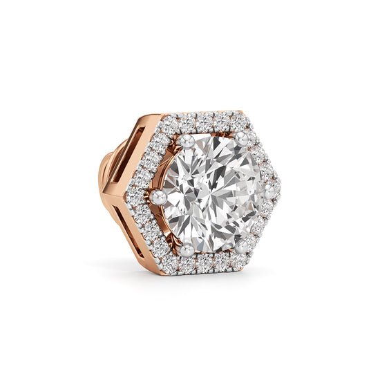 2.25Ct Round Shape Halo Studs Earrings