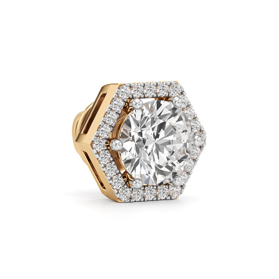 2.25Ct Round Shape Halo Studs Earrings