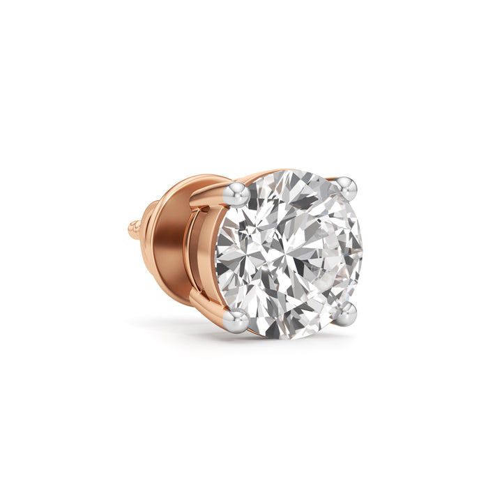 3Ct Round Shape Solitaire Studs Earrings