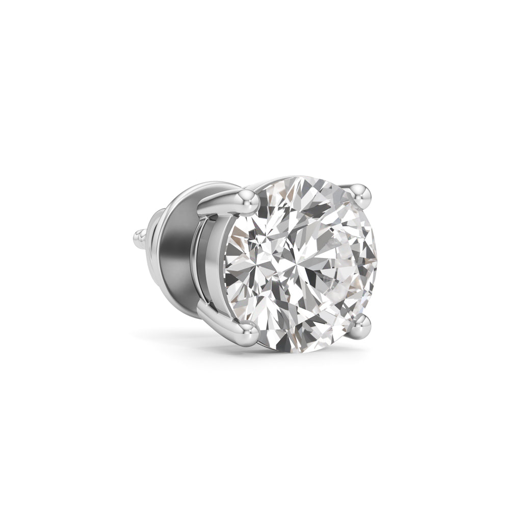 3Ct Round Shape Solitaire Studs Earrings