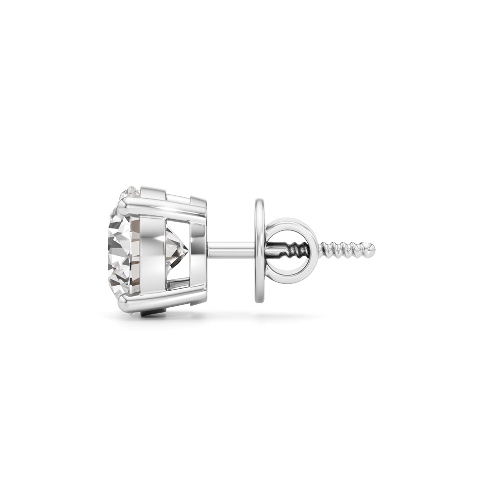 3Ct Round Shape Solitaire Studs Earrings