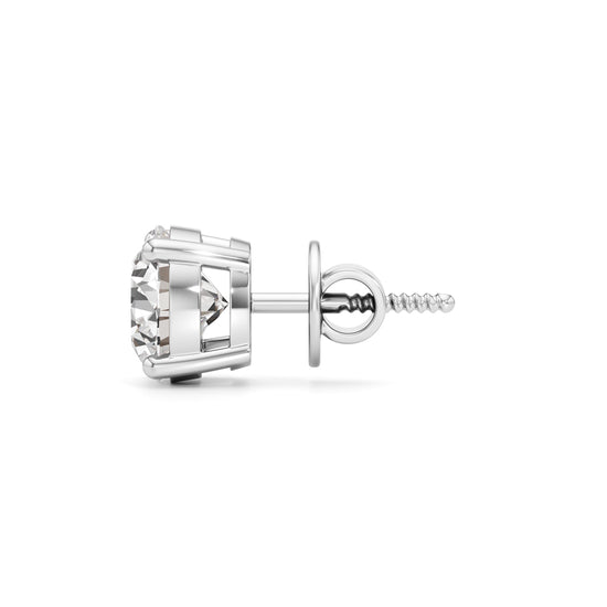 3Ct Round Shape Solitaire Studs Earrings