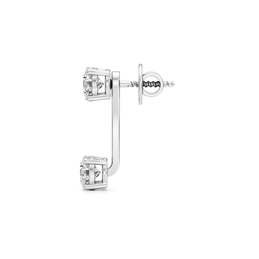 2Ct Round Shape Fancy Studs Earrings