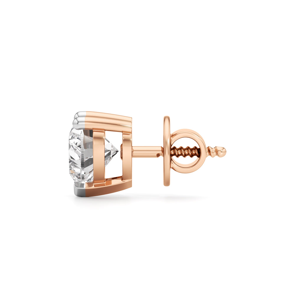 2Ct Heart Shape Solitaire Studs Earrings